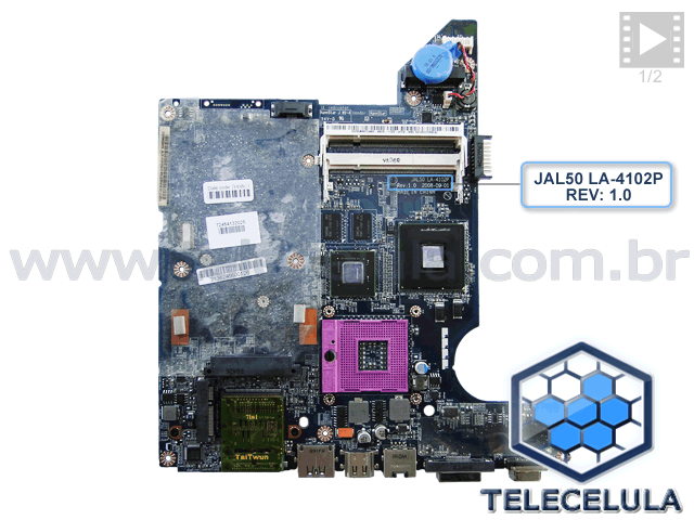 Sem Imagem - PLACA ME NOTBOOK HP DV4 / LA-4102P  (PLACA PARA REPOSIO DE COMPONENTES, NO FUNCIONA)!